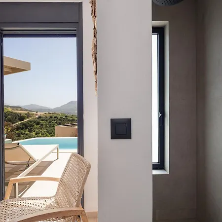 New Seaview Serenity With Heated Pool And Bbq In South Crete Вилла
