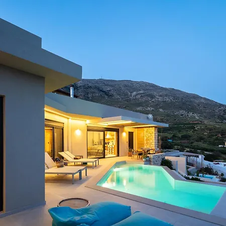 New Seaview Serenity With Heated Pool And Bbq In South Crete