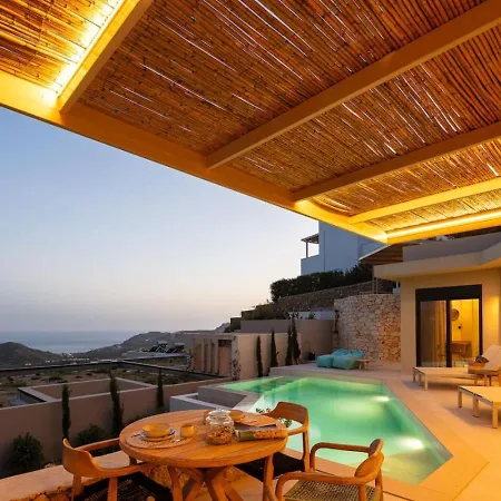 New Seaview Serenity With Heated Pool And Bbq In South Crete